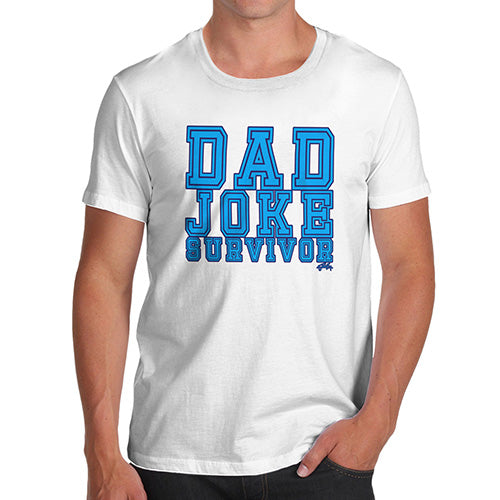 Funny Tshirts Dad Joke Survivor Men's T-Shirt Large White