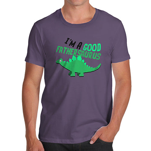 Funny Tshirts Good Fathersaurus Men's T-Shirt X-Large Plum