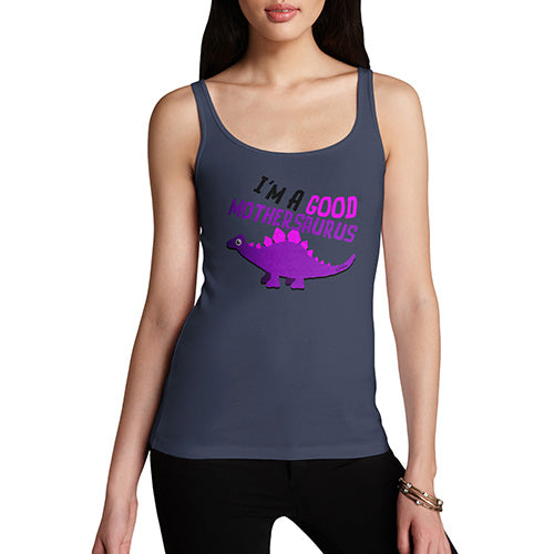 Funny Tank Top For Women Sarcasm Good Mothersaurus Women's Tank Top Medium Navy