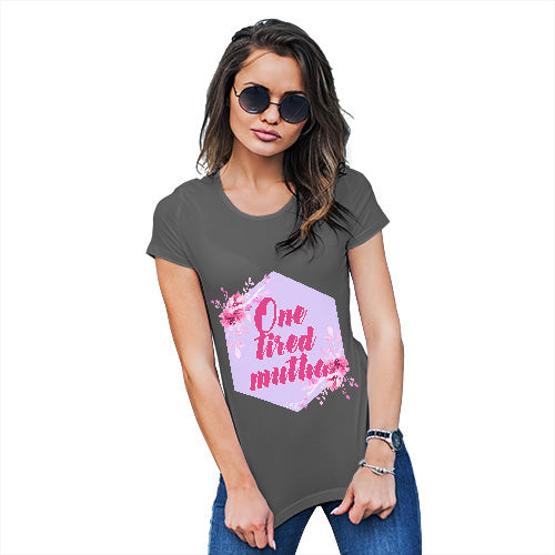 Funny Gifts For Women One Tired Mutha Women's T-Shirt Small Dark Grey