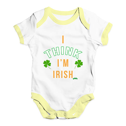 St Patricks Day I Think I'm Irish Baby Unisex Baby Grow Bodysuit