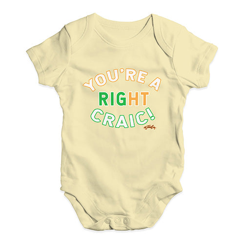 St Patricks Day You're A Right Craic Baby Unisex Baby Grow Bodysuit