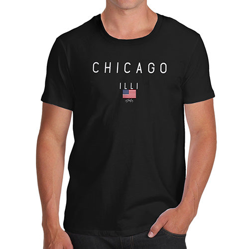Novelty Tshirts Men Funny Chicago Illi Men's T-Shirt Small Black