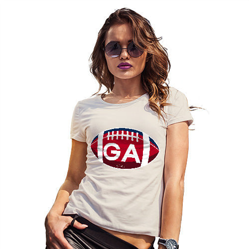 Funny T Shirts For Women GA Georgia State Football Women's T-Shirt Small Natural