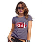 Novelty Tshirts Women GA Georgia State Football Women's T-Shirt Large Plum