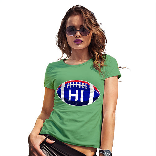 Womens Funny Sarcasm T Shirt HI Hawaii State Football Women's T-Shirt Small Green