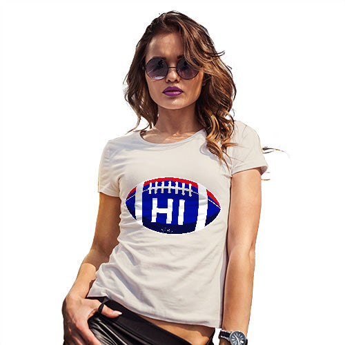 Womens T-Shirt Funny Geek Nerd Hilarious Joke HI Hawaii State Football Women's T-Shirt Small Natural