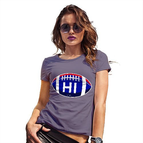 Funny Shirts For Women HI Hawaii State Football Women's T-Shirt Small Plum