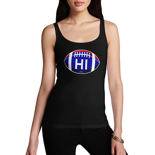 Funny Tank Tops For Women HI Hawaii State Football Women's Tank Top Small Black