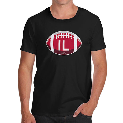 Mens Novelty T Shirt Christmas IL Illinois State Football Men's T-Shirt Large Black