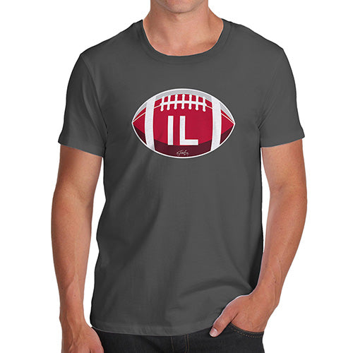 Funny Mens Tshirts IL Illinois State Football Men's T-Shirt Medium Dark Grey