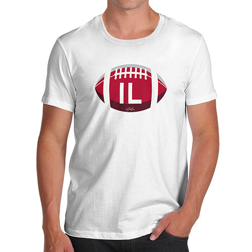 Funny Mens Tshirts IL Illinois State Football Men's T-Shirt Medium White