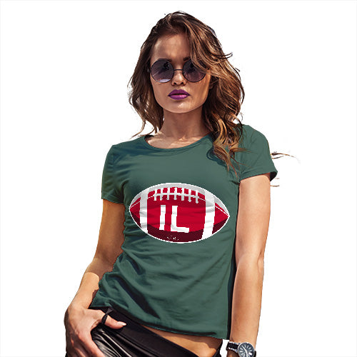 Funny Shirts For Women IL Illinois State Football Women's T-Shirt Large Bottle Green