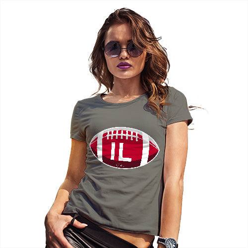 Funny Tee Shirts For Women IL Illinois State Football Women's T-Shirt Large Khaki