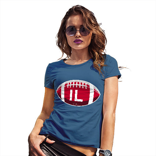 Womens Funny T Shirts IL Illinois State Football Women's T-Shirt Small Royal Blue