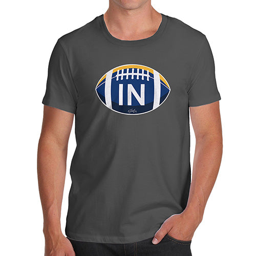 Funny Mens T Shirts IN Indiana State Football Men's T-Shirt Large Dark Grey