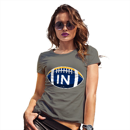Funny T Shirts For Women IN Indiana State Football Women's T-Shirt Large Khaki