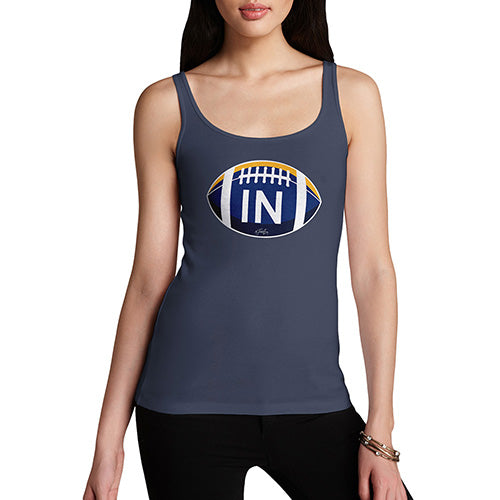 Funny Tank Top For Women Sarcasm IN Indiana State Football Women's Tank Top Small Navy
