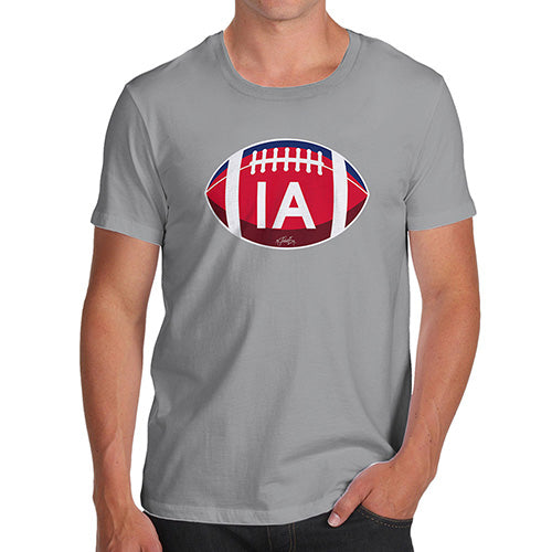 Funny T Shirts For Men IA Iowa State Football Men's T-Shirt Large Light Grey