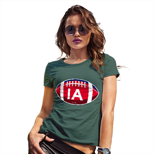 Womens T-Shirt Funny Geek Nerd Hilarious Joke IA Iowa State Football Women's T-Shirt Small Bottle Green