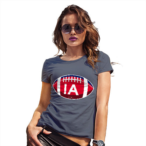 Funny T Shirts For Mum IA Iowa State Football Women's T-Shirt Small Navy