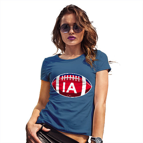 Womens T-Shirt Funny Geek Nerd Hilarious Joke IA Iowa State Football Women's T-Shirt Small Royal Blue