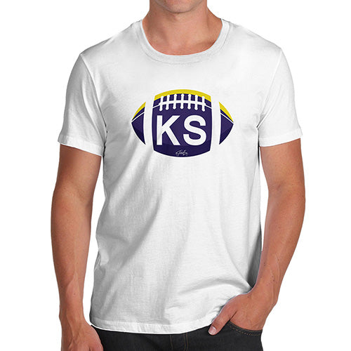 Novelty Tshirts Men Funny KA Kansas State Football Men's T-Shirt X-Large White