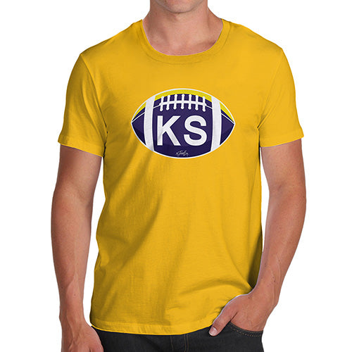 Funny Mens T Shirts KA Kansas State Football Men's T-Shirt Small Yellow