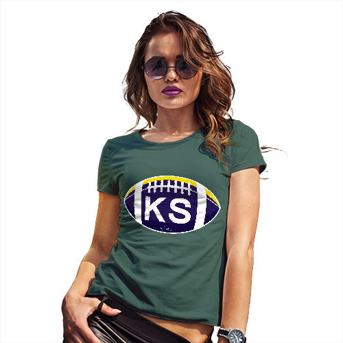 Womens T-Shirt Funny Geek Nerd Hilarious Joke KA Kansas State Football Women's T-Shirt Medium Bottle Green