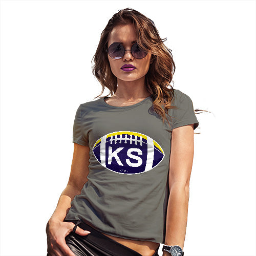 Funny Shirts For Women KA Kansas State Football Women's T-Shirt Large Khaki