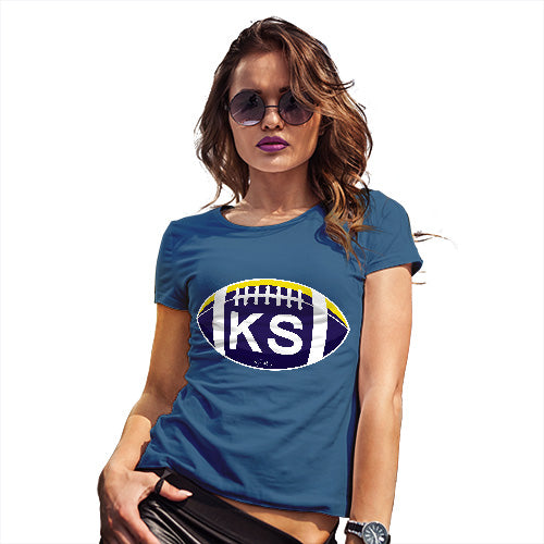 Funny T-Shirts For Women KA Kansas State Football Women's T-Shirt Small Royal Blue