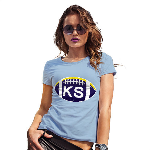 Funny Shirts For Women KA Kansas State Football Women's T-Shirt Medium Sky Blue