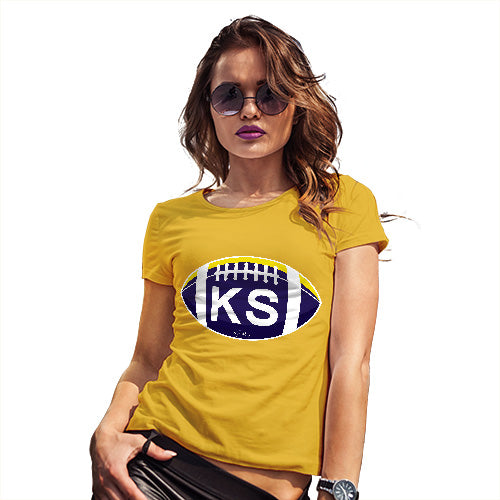 Funny T-Shirts For Women KA Kansas State Football Women's T-Shirt Large Yellow