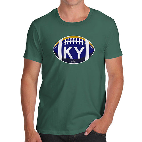 Mens Novelty T Shirt Christmas KY Kentucky State Football Men's T-Shirt Small Bottle Green