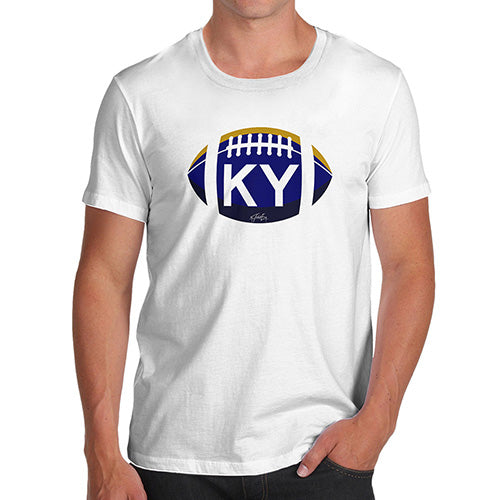 Funny Mens T Shirts KY Kentucky State Football Men's T-Shirt Small White