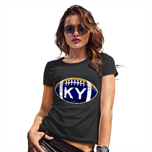 Funny T Shirts For Mum KY Kentucky State Football Women's T-Shirt Medium Black