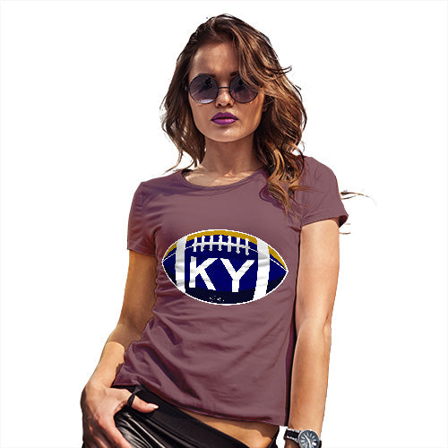 Funny T-Shirts For Women Sarcasm KY Kentucky State Football Women's T-Shirt Large Burgundy