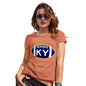 Funny T-Shirts For Women KY Kentucky State Football Women's T-Shirt Large Orange