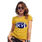 Funny T-Shirts For Women KY Kentucky State Football Women's T-Shirt Medium Yellow