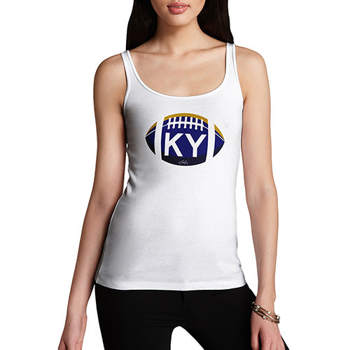 Funny Tank Top For Women KY Kentucky State Football Women's Tank Top Large White