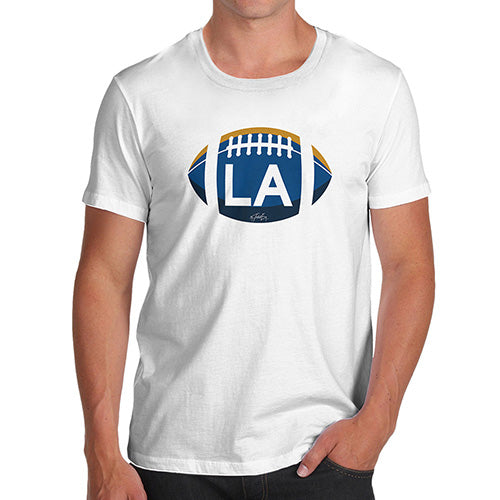 Funny T Shirts For Men LA Louisiana State Football Men's T-Shirt Medium White