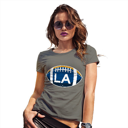 Womens T-Shirt Funny Geek Nerd Hilarious Joke LA Louisiana State Football Women's T-Shirt Small Khaki