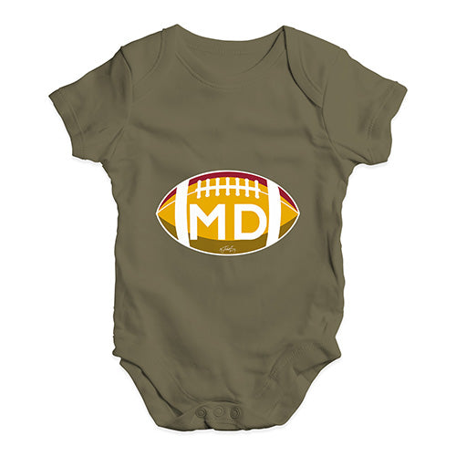 MD Maryland State Football Baby Unisex Baby Grow Bodysuit