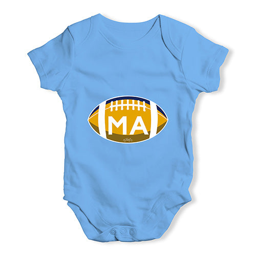 MA Massachusetts State Football Baby Unisex Baby Grow Bodysuit