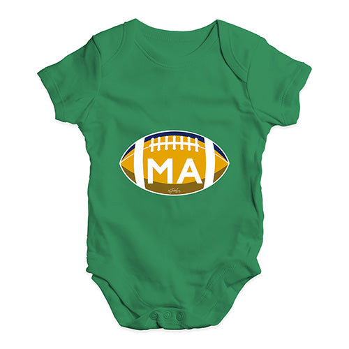 MA Massachusetts State Football Baby Unisex Baby Grow Bodysuit