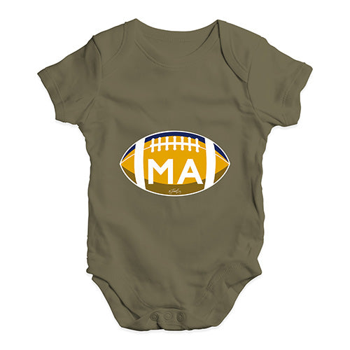 MA Massachusetts State Football Baby Unisex Baby Grow Bodysuit