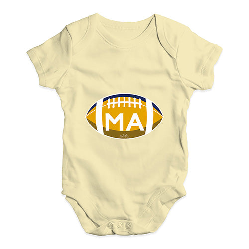 MA Massachusetts State Football Baby Unisex Baby Grow Bodysuit