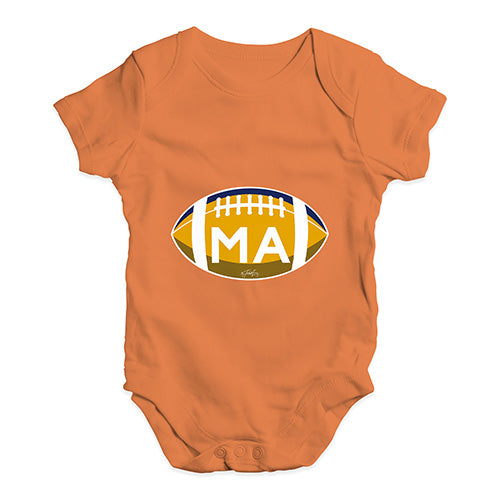 MA Massachusetts State Football Baby Unisex Baby Grow Bodysuit