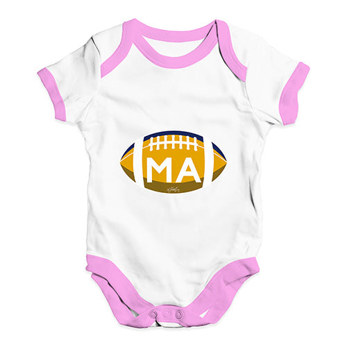 MA Massachusetts State Football Baby Unisex Baby Grow Bodysuit