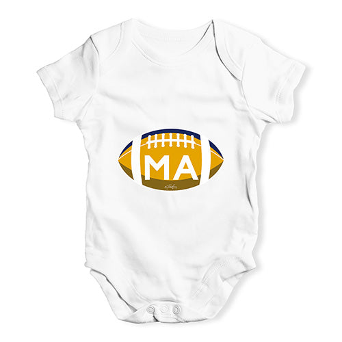 MA Massachusetts State Football Baby Unisex Baby Grow Bodysuit